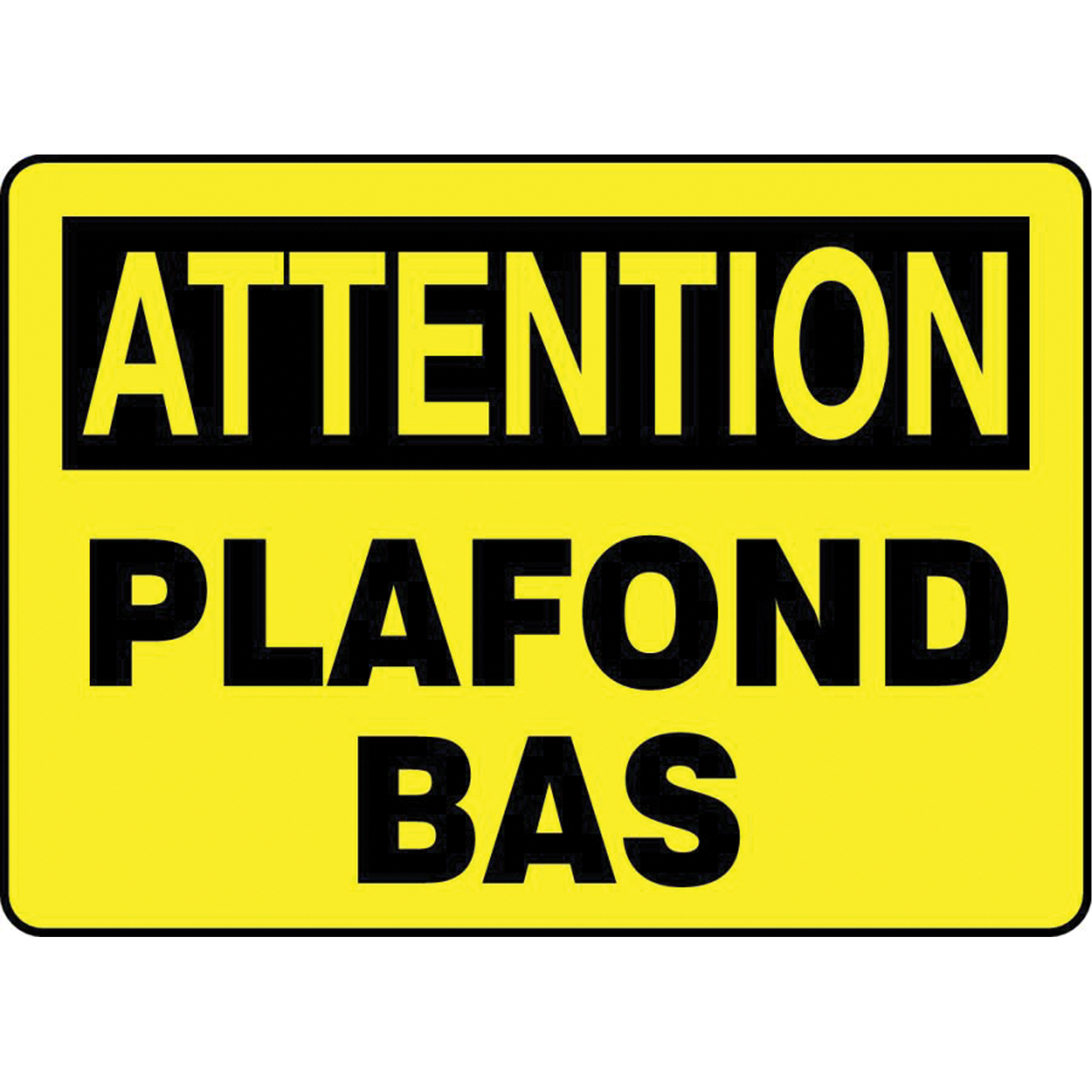 Enseigne « Plafond bas », 10" x 14", Aluminium, Français