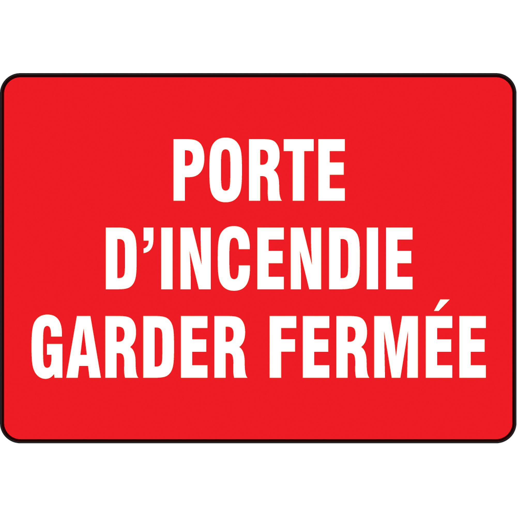 Enseigne « Porte d'incendie », 10" x 14", Vinyle, Français