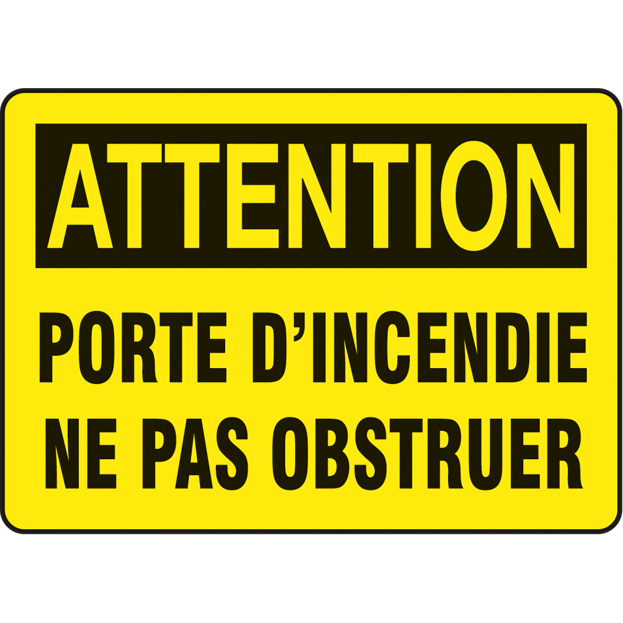 Enseigne « Porte d'incendie », 10" x 14", Vinyle, Français