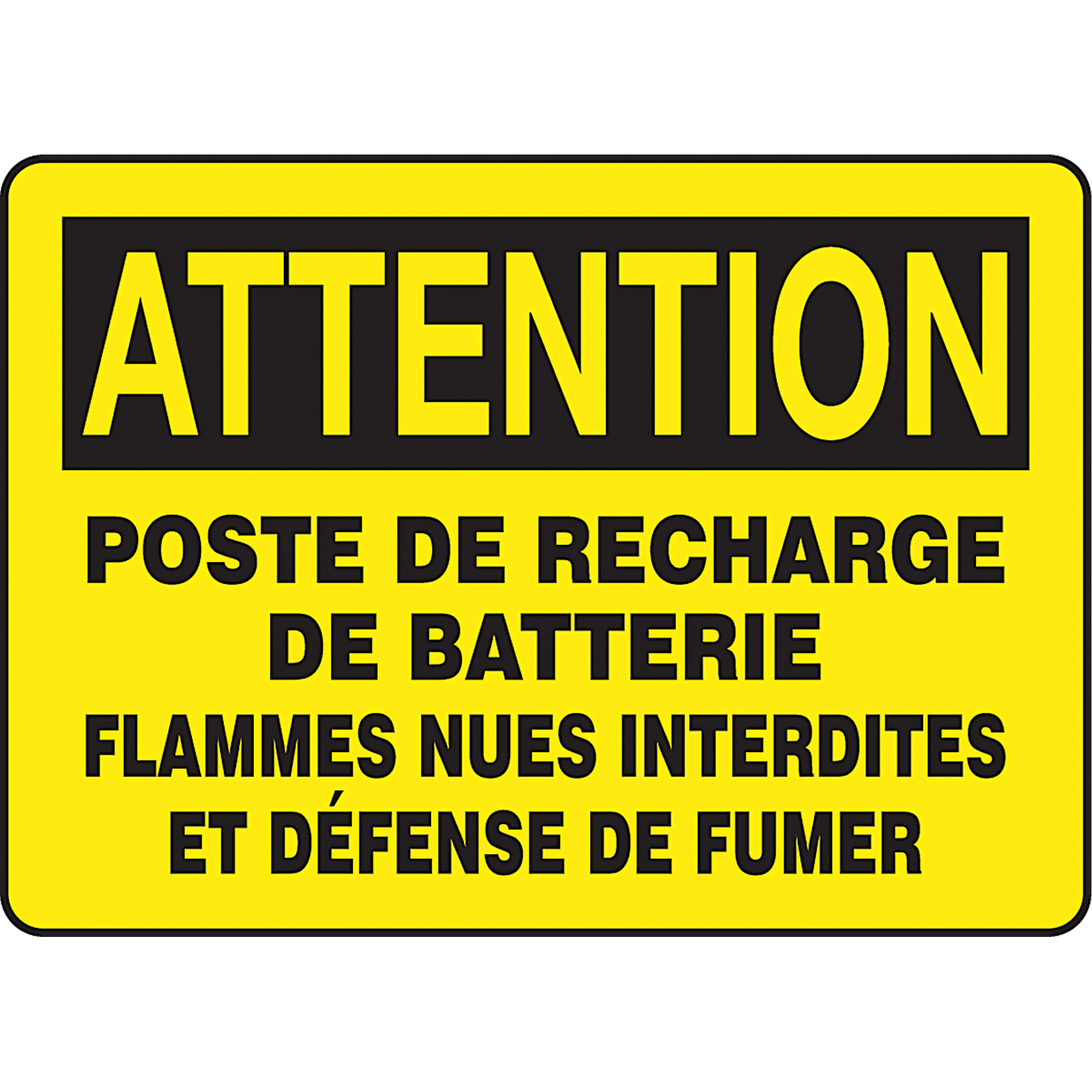 Enseigne « Poste de recharge de batterie », 10" x 14", Plastique, Français