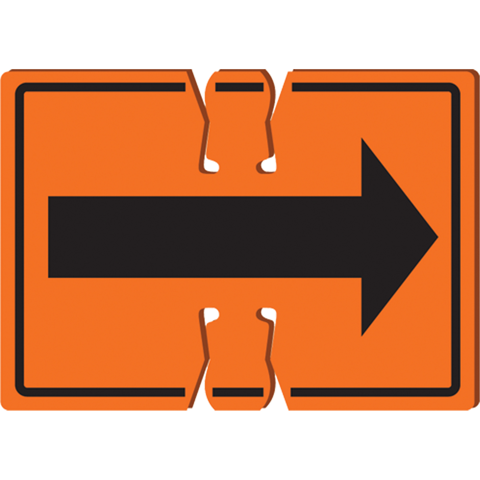 Enseigne pour dessus de cône de signalisation avec flèche sur les deux côtés, 10" x 14", Plastique, Pictogramme