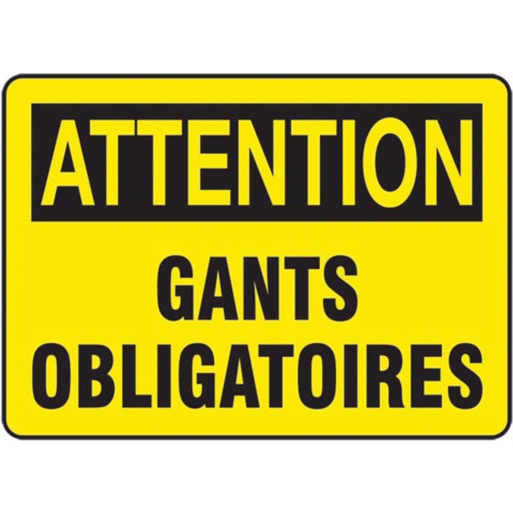 Enseigne « Gants Obligatoire », 7" x 10", Aluminium, Français