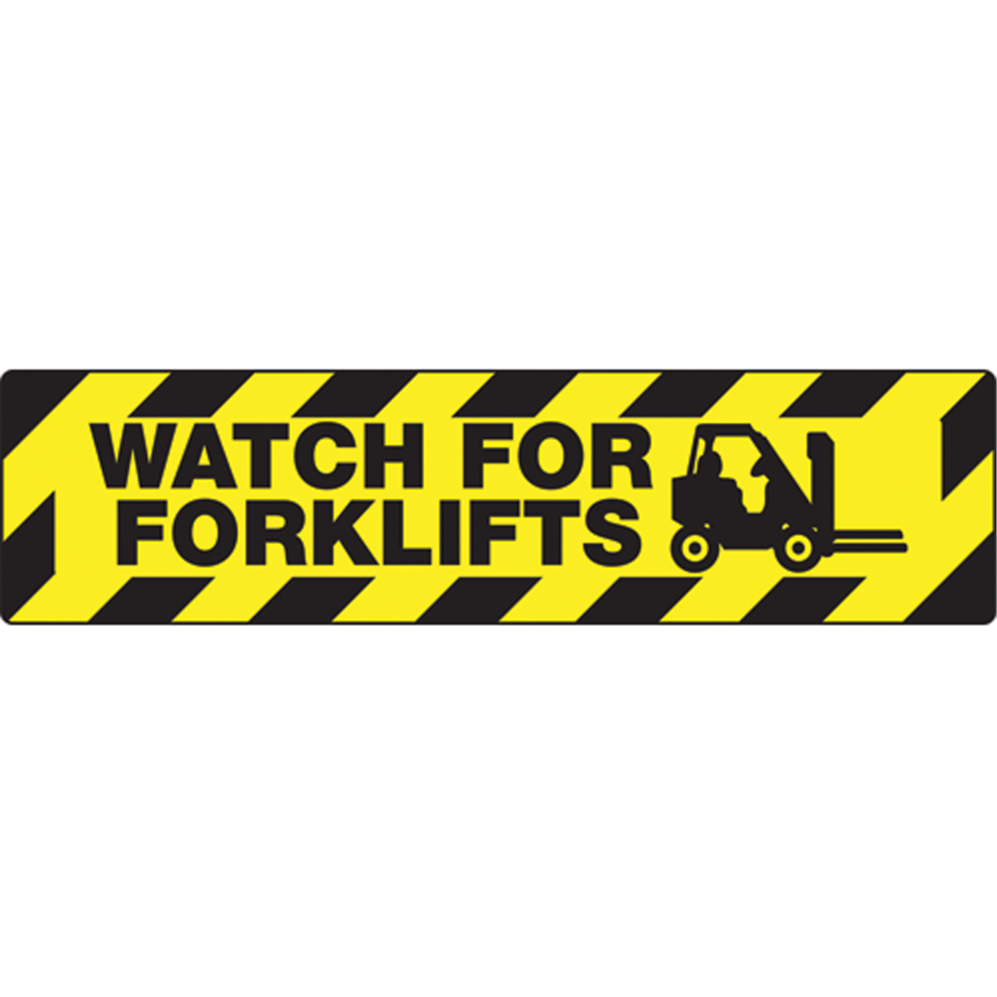 Enseigne pour plancher « Watch For Forklifts » Skid-GardMC, Adhésif, Anglais avec pictogramme
