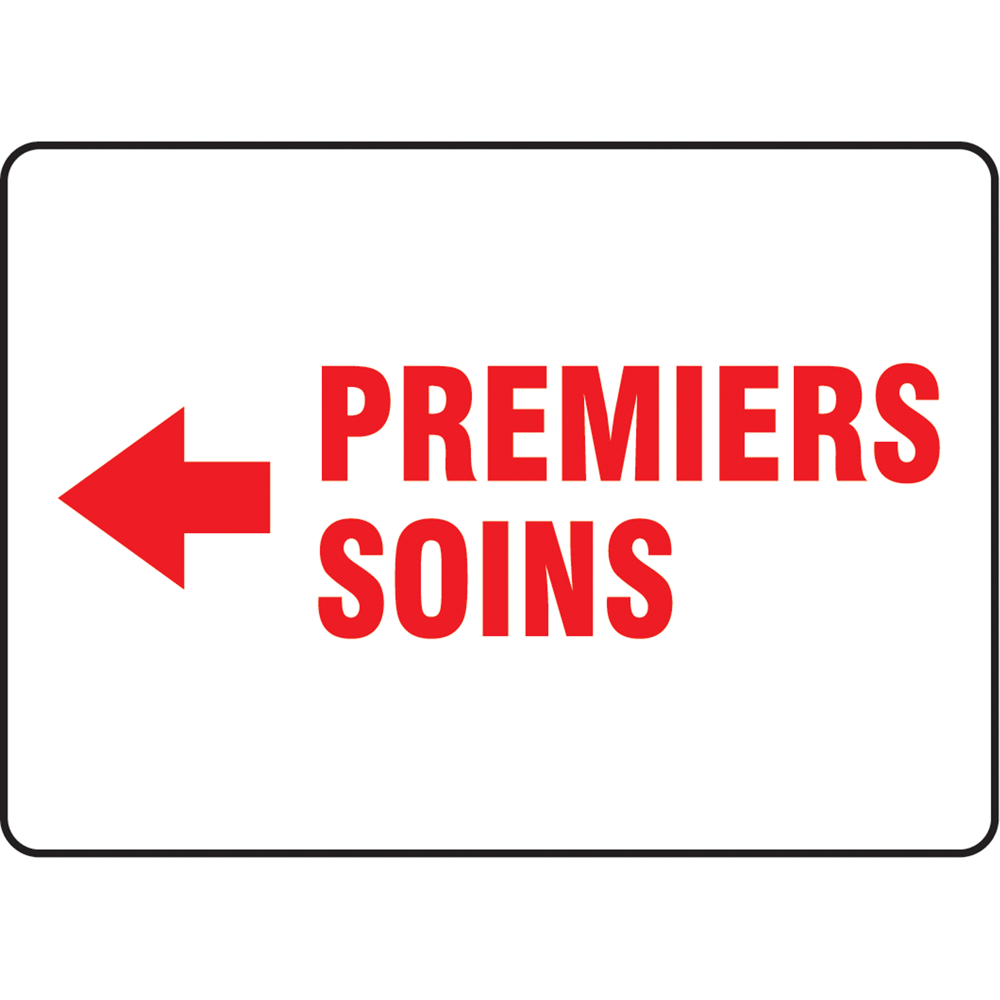 Enseigne « Premiers Soins », 10" x 14", Aluminium, Français avec pictogramme