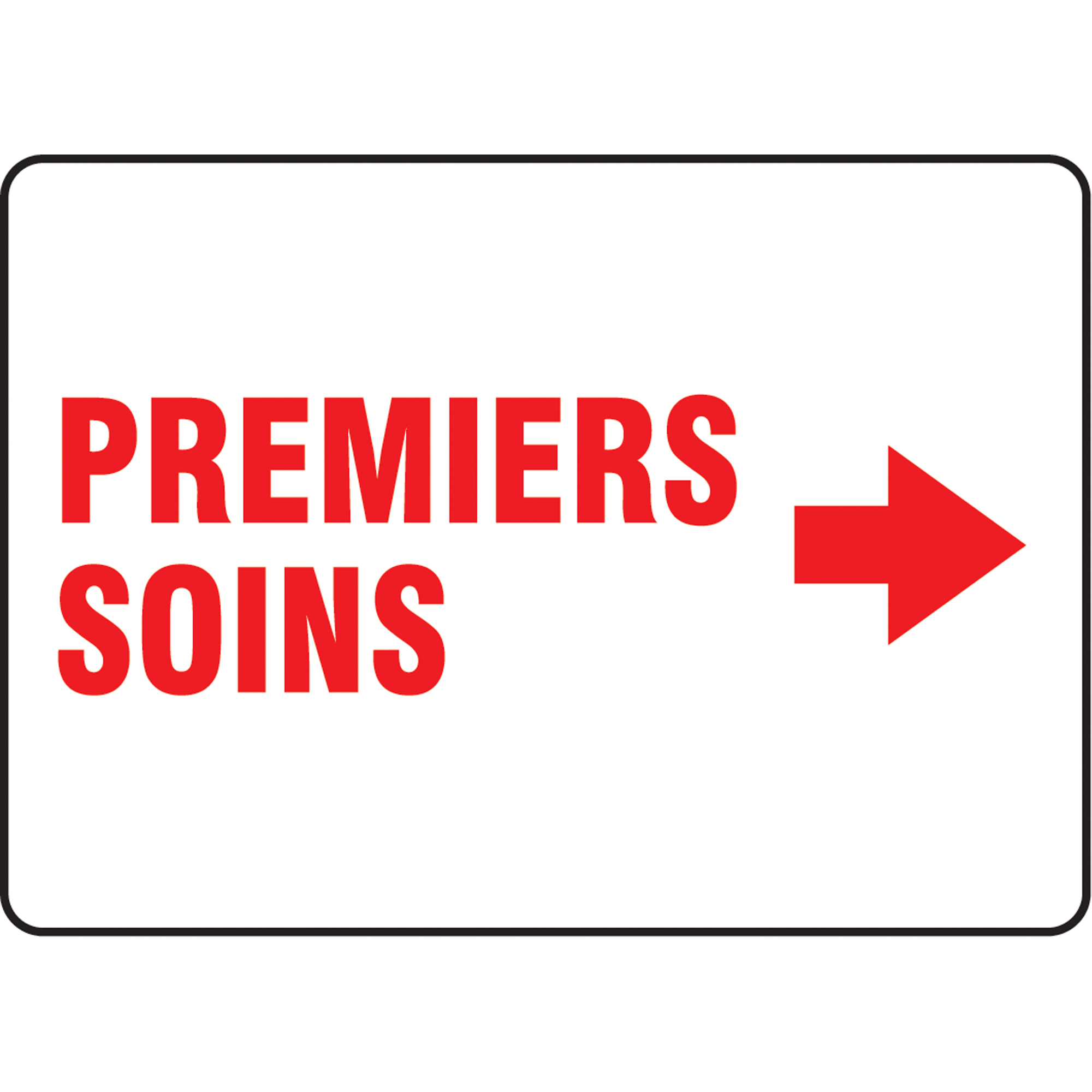 Enseigne « Premiers Soins », 10" x 14", Plastique, Français avec pictogramme