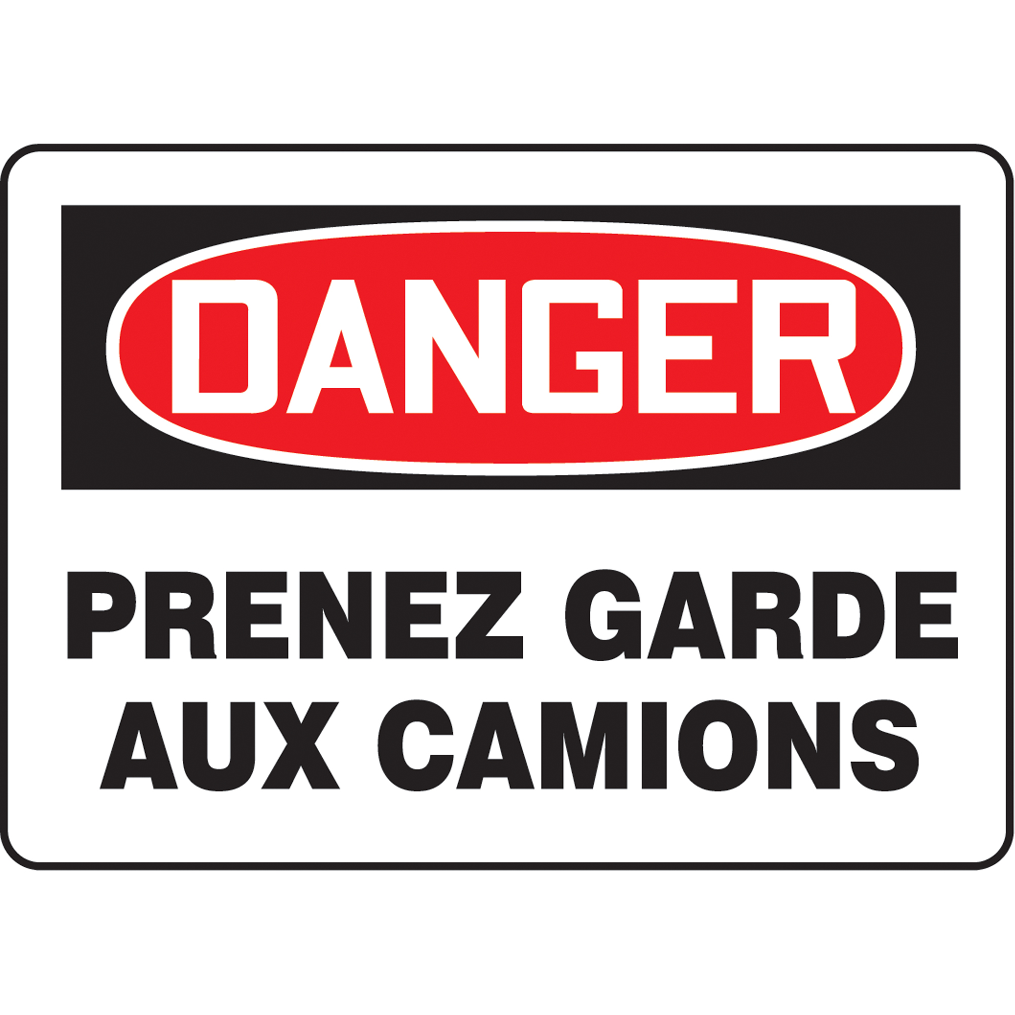 Enseigne « Prenez garde aux camions », 10" x 14", Aluminium, Français