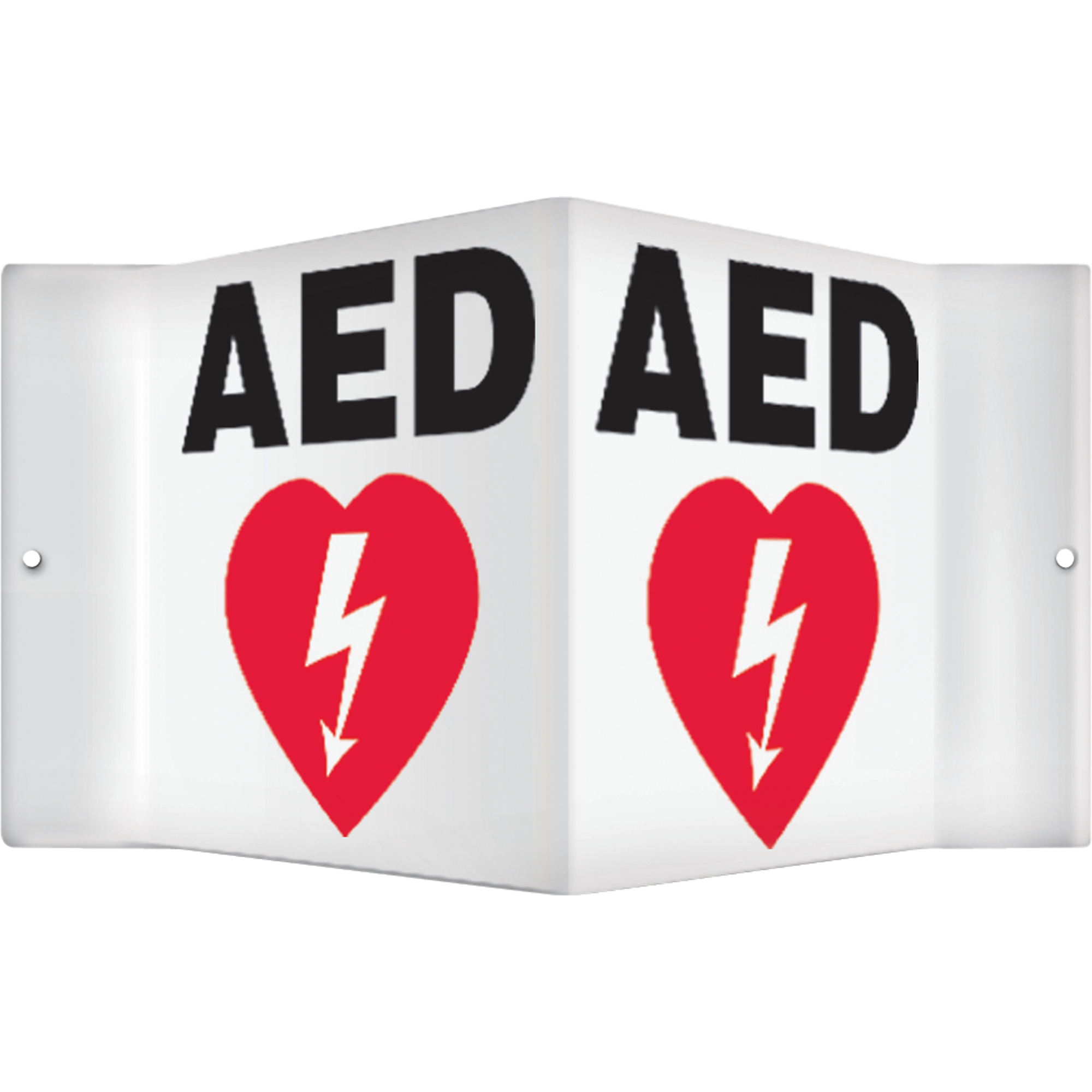 Enseigne ProjectionMC « AED », 6" x 8-1/2", Plastique, Anglais avec pictogramme