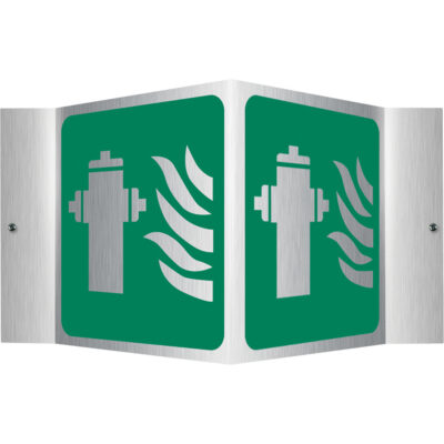 Enseigne ProjectionMC - borne d'incendie, 6" x 5", Aluminium, Pictogramme