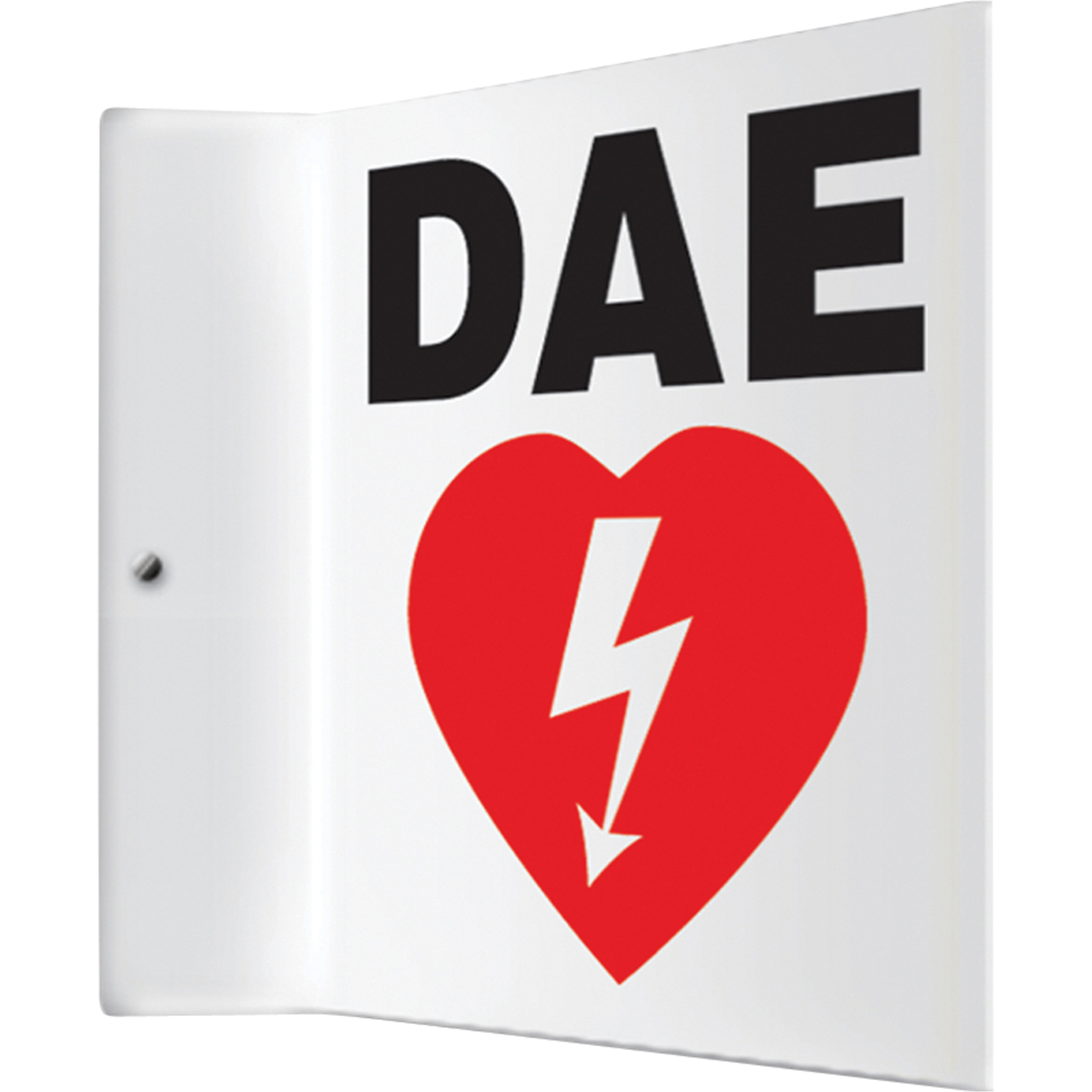 Enseigne ProjectionMC « DAE », 8" x 8", Plastique, Français avec pictogramme