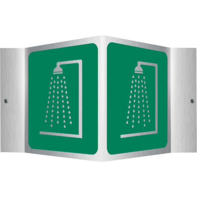 Enseigne ProjectionMC - douche d'urgence, 6" x 5", Aluminium, Pictogramme
