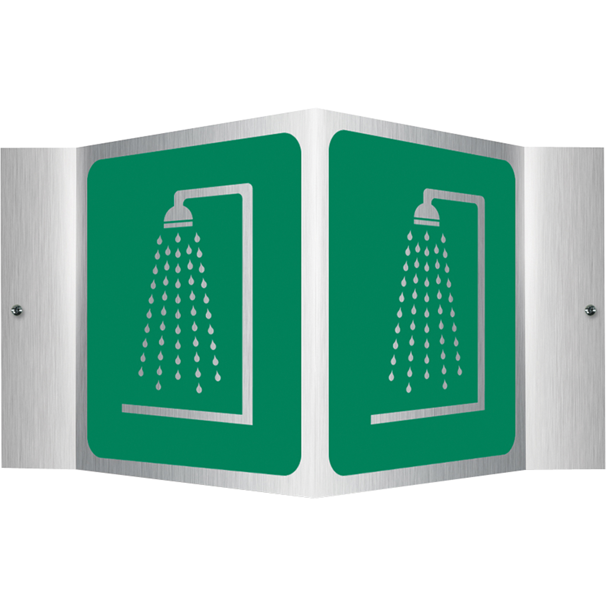 Enseigne ProjectionMC - douche d'urgence, 6" x 5", Aluminium, Pictogramme