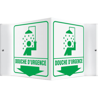 Enseigne ProjectionMC « Douche d'urgence », 6" x 5", Plastique, Français avec pictogramme