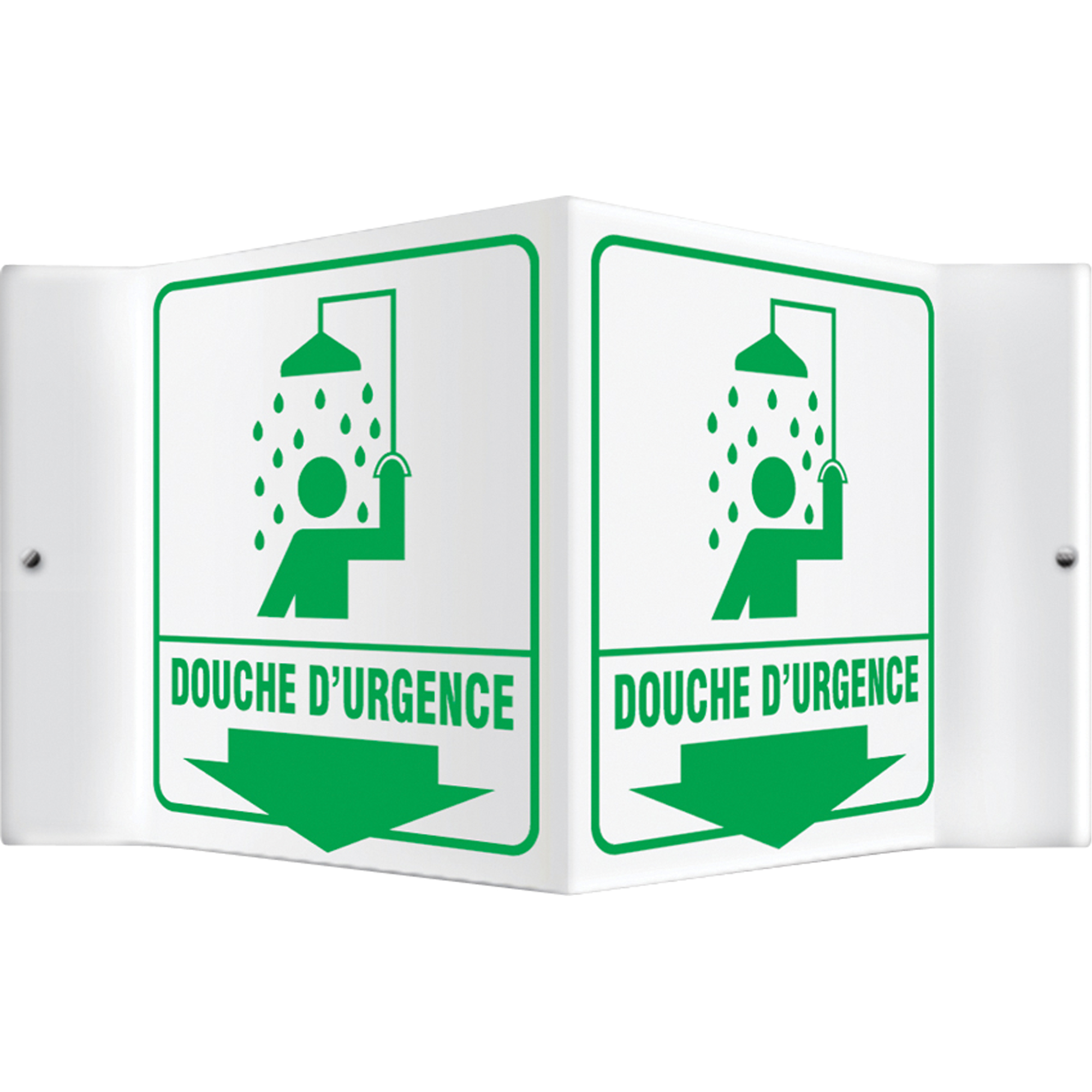 Enseigne ProjectionMC « Douche d'urgence », 6" x 5", Plastique, Français avec pictogramme