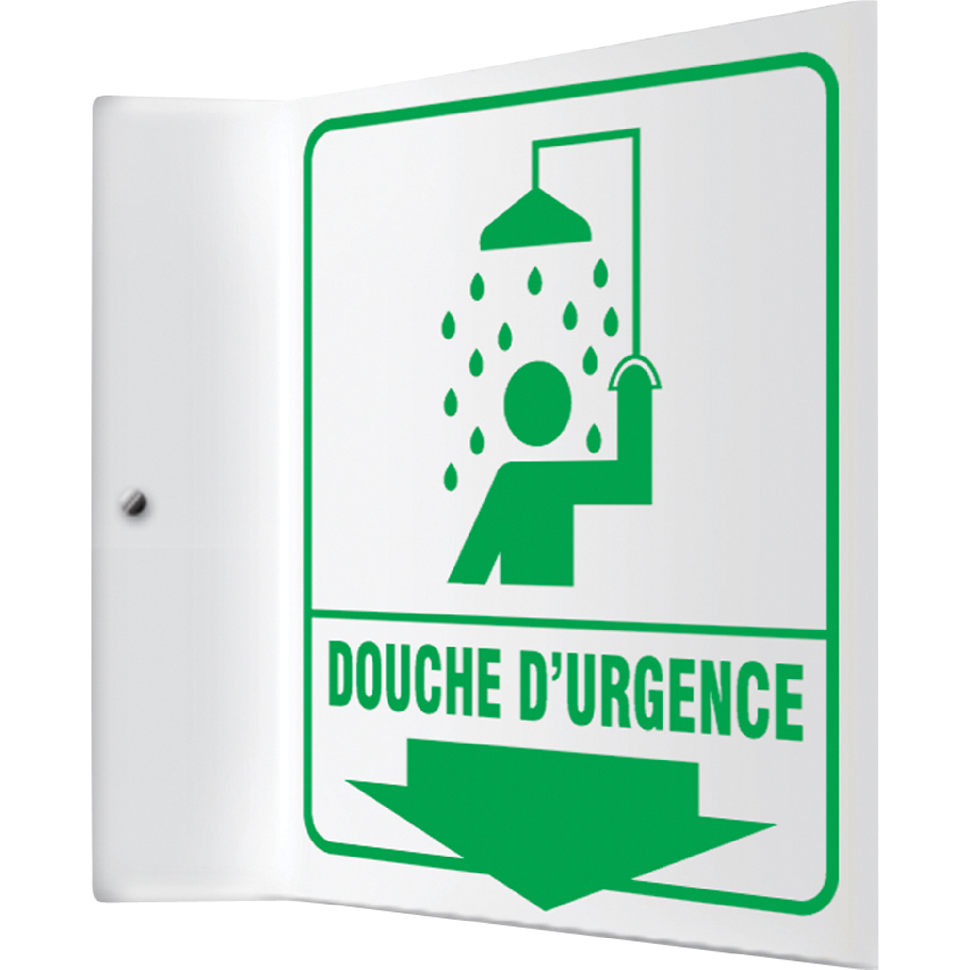 Enseigne ProjectionMC « Douche d'urgence », 8" x 8", Plastique, Français avec pictogramme