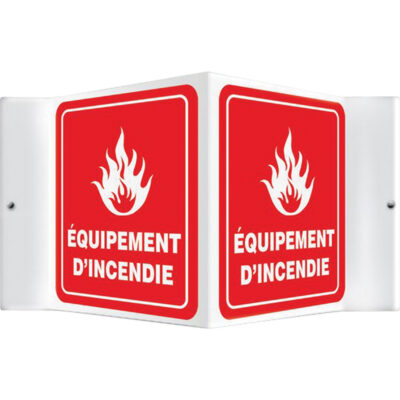 Enseigne ProjectionMC « Équipement d'incendie », 6" x 5", Plastique, Français avec pictogramme