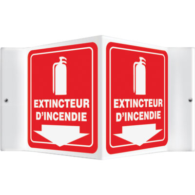 Enseigne ProjectionMC « Extincteur d'incendie », 6" x 5", Plastique, Français avec pictogramme