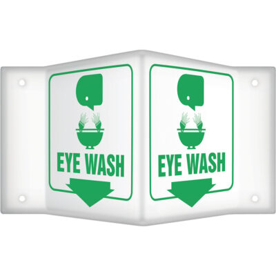Enseigne ProjectionMC « Eye Wash », 6" x 8-1/2", Plastique, Anglais avec pictogramme