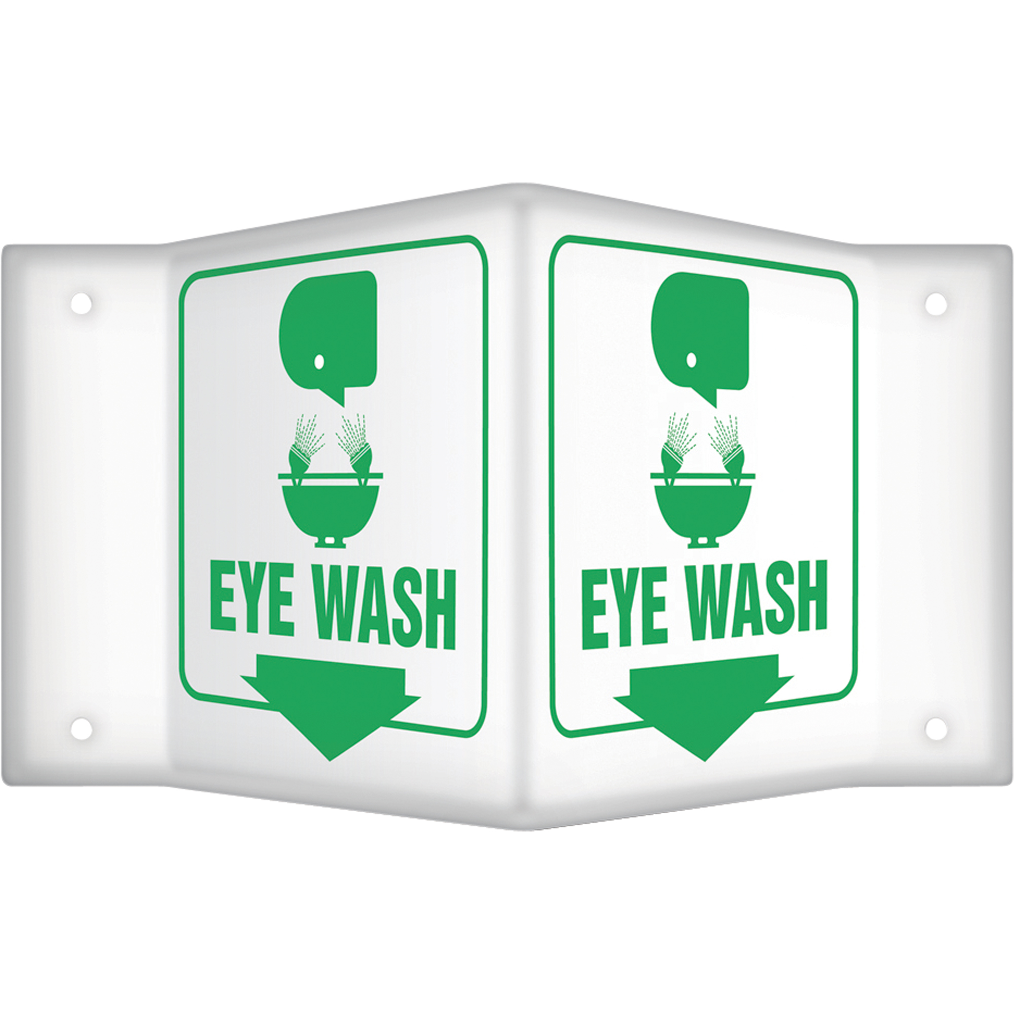 Enseigne ProjectionMC « Eye Wash », 6" x 8-1/2", Plastique, Anglais avec pictogramme