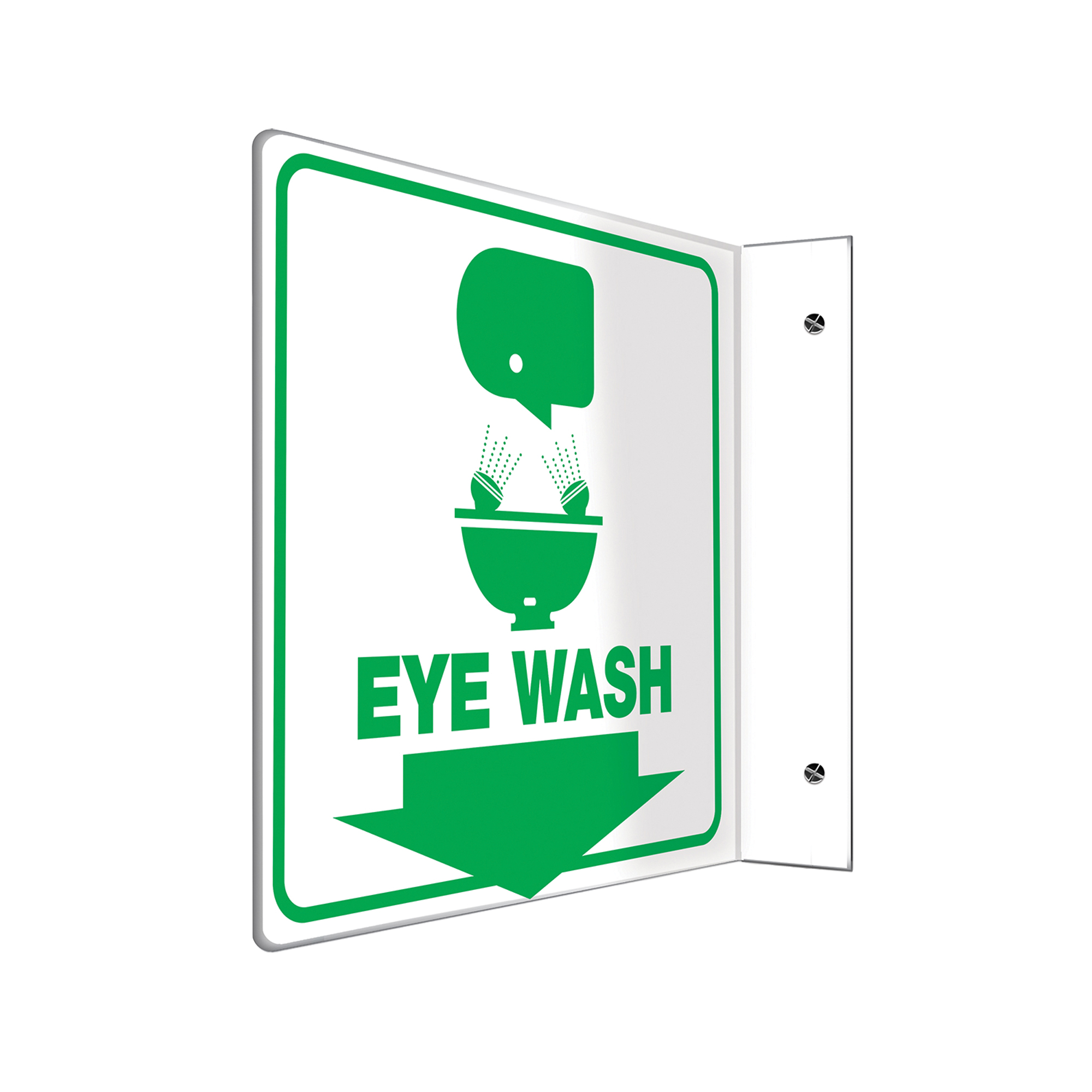 Enseigne ProjectionMC « Eye Wash », 8" x 8", Plastique, Anglais avec pictogramme