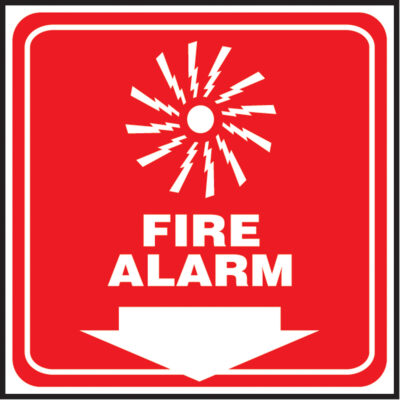 Enseigne ProjectionMC « Fire Alarm », 6" x 5", Plastique, Anglais avec pictogramme