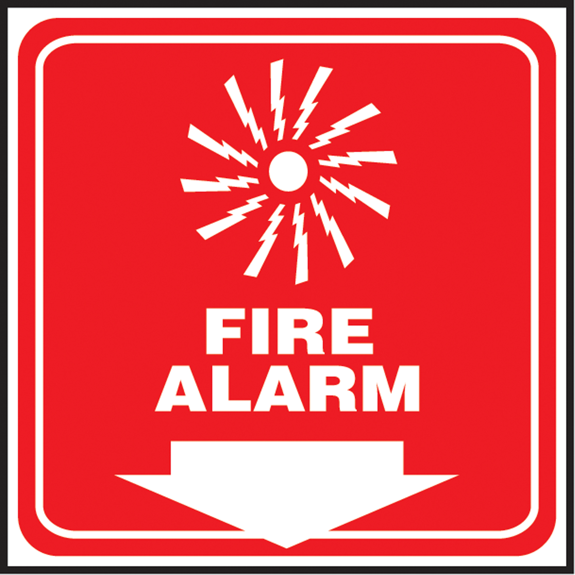 Enseigne ProjectionMC « Fire Alarm », 6" x 5", Plastique, Anglais avec pictogramme