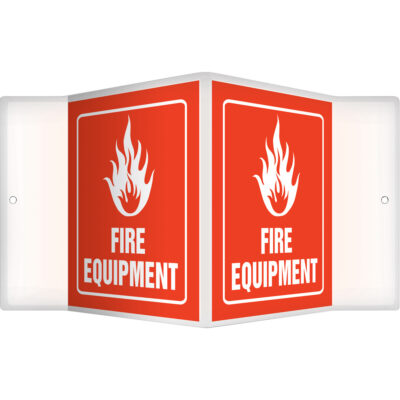 Enseigne ProjectionMC « Fire Equipment », 6" x 5", Plastique, Anglais avec pictogramme