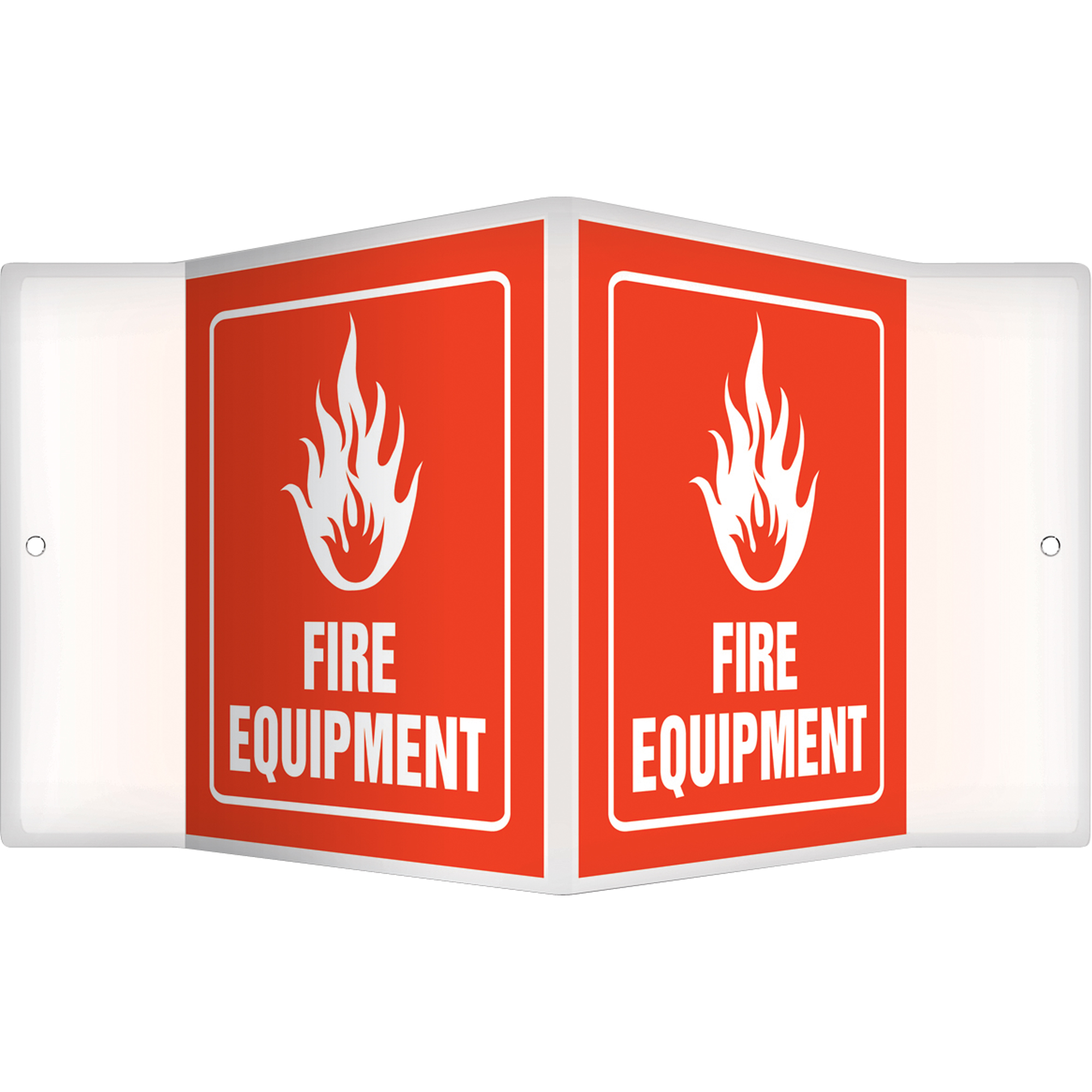 Enseigne ProjectionMC « Fire Equipment », 6" x 5", Plastique, Anglais avec pictogramme