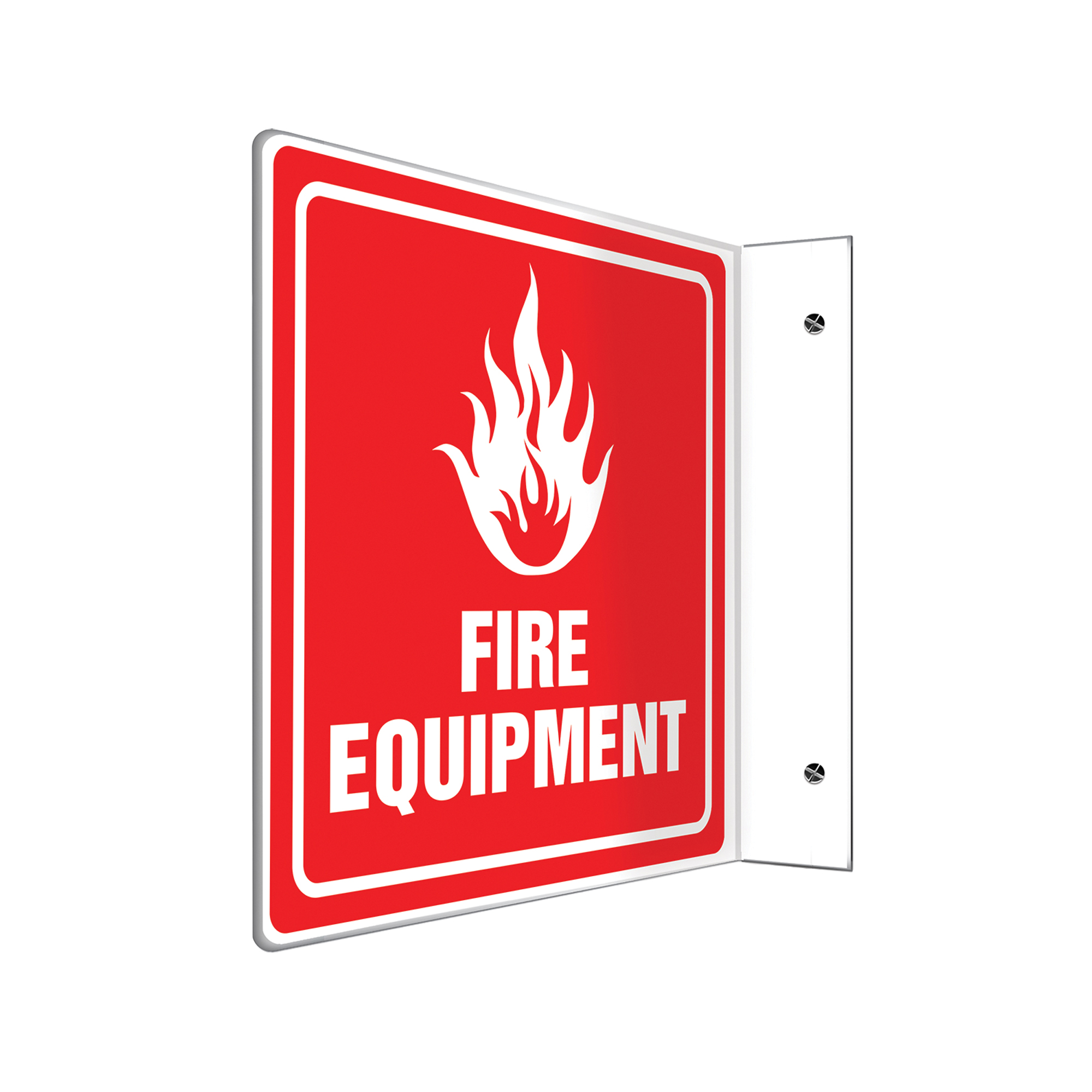 Enseigne ProjectionMC « Fire Equipment », 8" x 8", Plastique, Anglais avec pictogramme