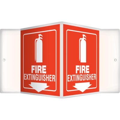 Enseigne ProjectionMC « Fire Extinguisher », 6" x 5", Plastique, Anglais avec pictogramme