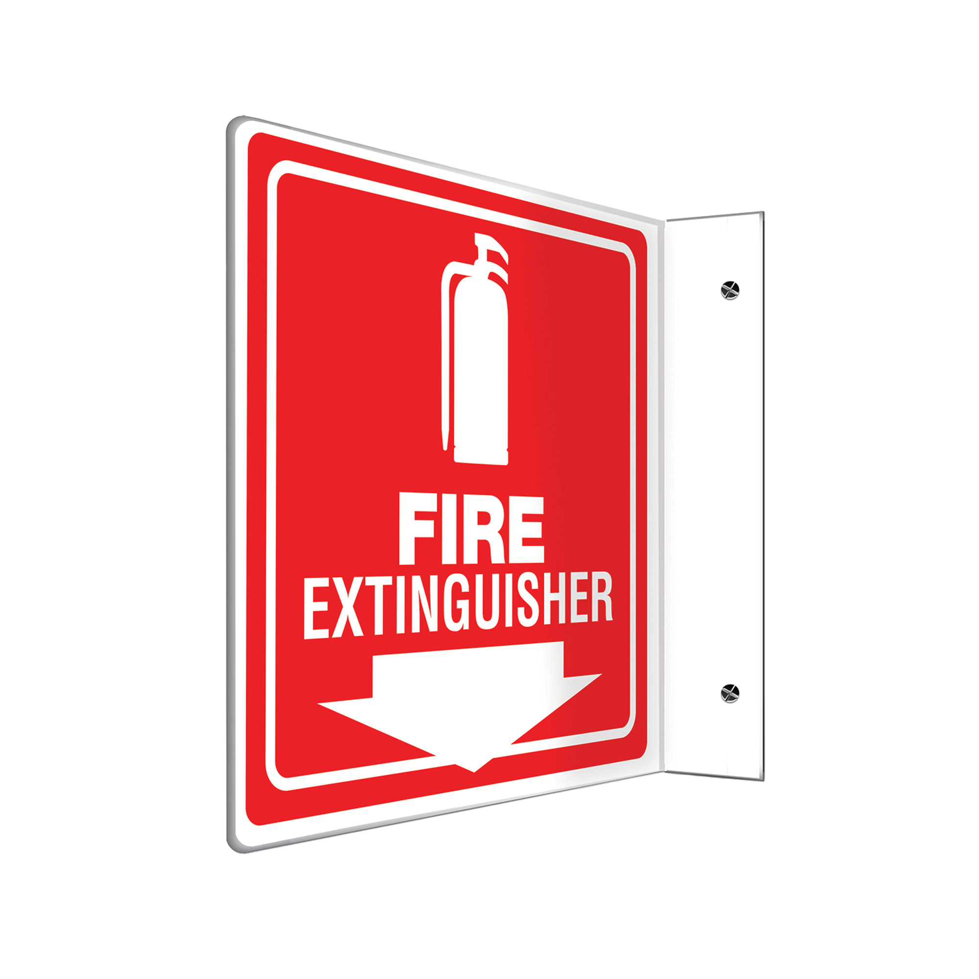 Enseigne ProjectionMC « Fire Extinguisher », 8" x 8", Plastique, Anglais avec pictogramme