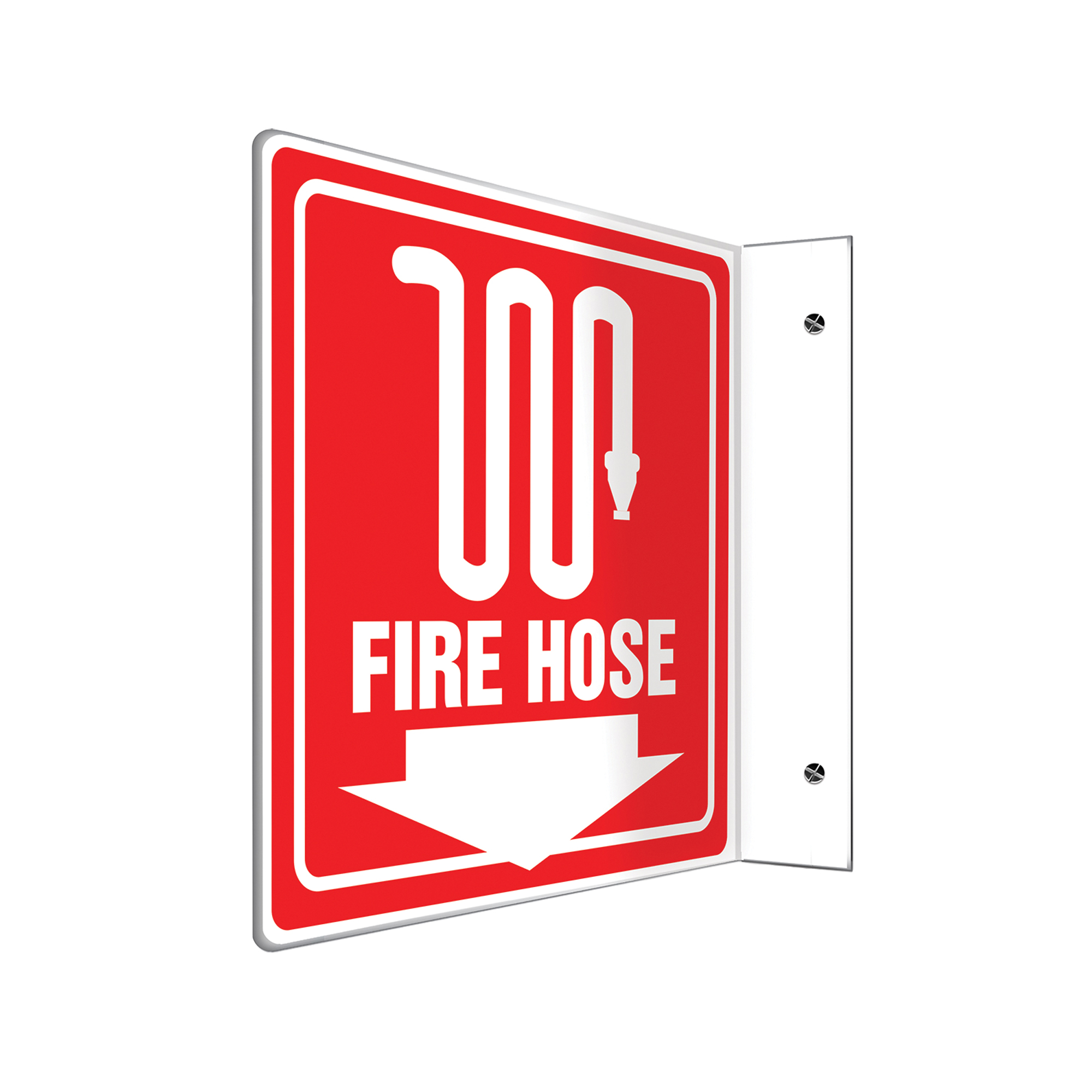 Enseigne ProjectionMC « Fire Hose », 8" x 8", Plastique, Anglais avec pictogramme