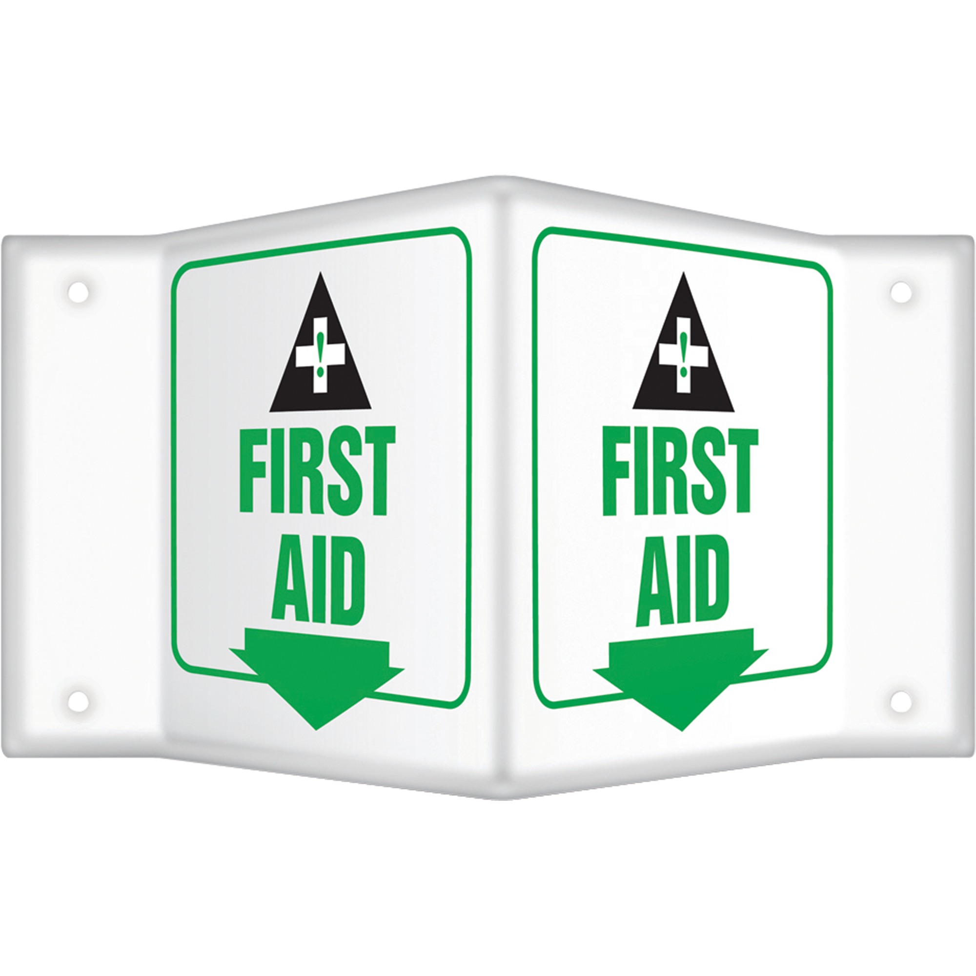Enseigne ProjectionMC « First Aid », 6" x 8-1/2", Plastique, Anglais avec pictogramme