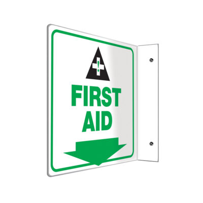 Enseigne ProjectionMC « First Aid », 8" x 8", Plastique, Anglais avec pictogramme