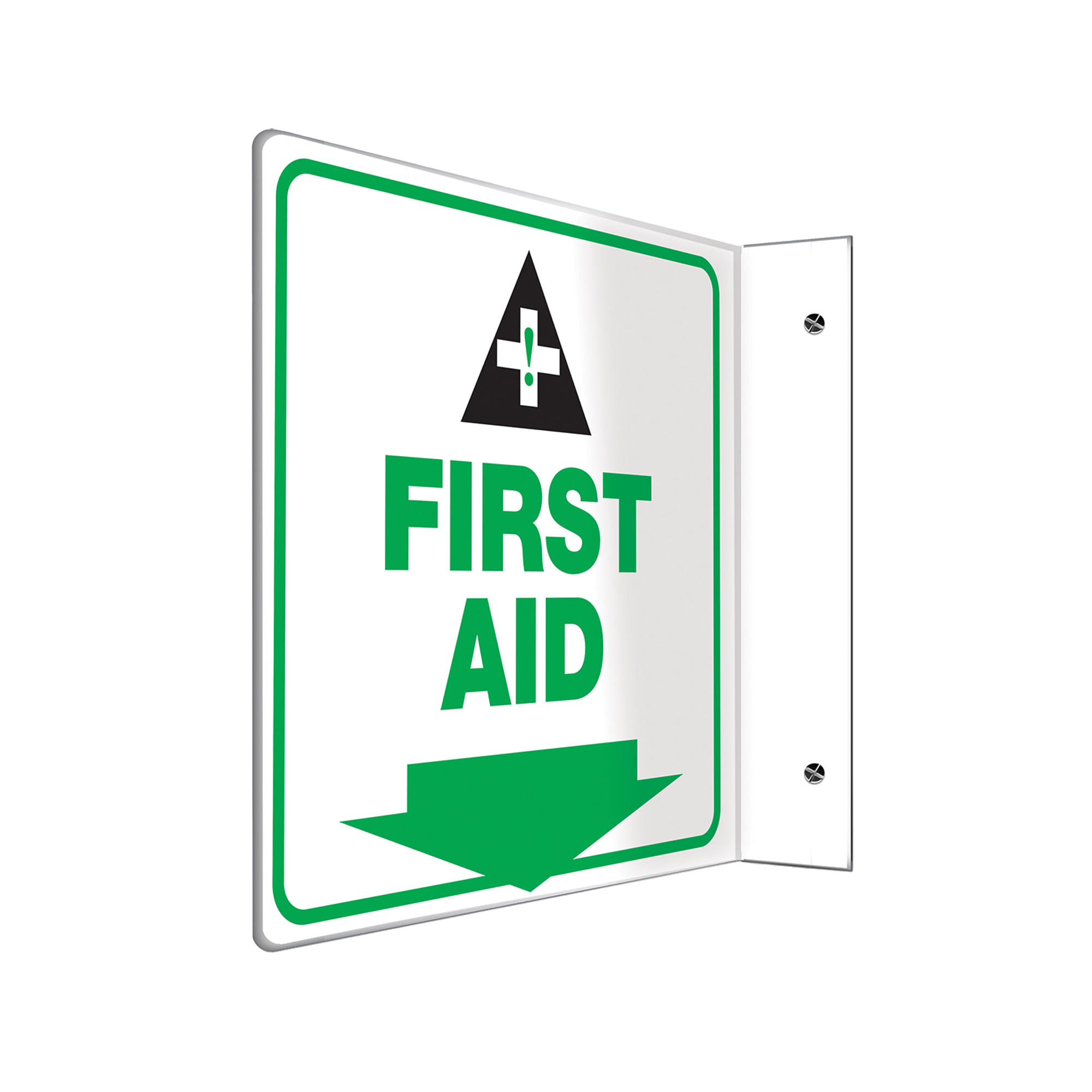 Enseigne ProjectionMC « First Aid », 8" x 8", Plastique, Anglais avec pictogramme