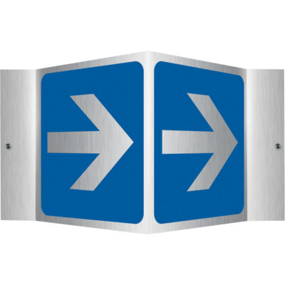 Enseigne ProjectionMC - flèche, 6" x 5", Aluminium, Pictogramme