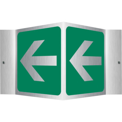 Enseigne ProjectionMC - flèche, 6" x 5", Aluminium, Pictogramme