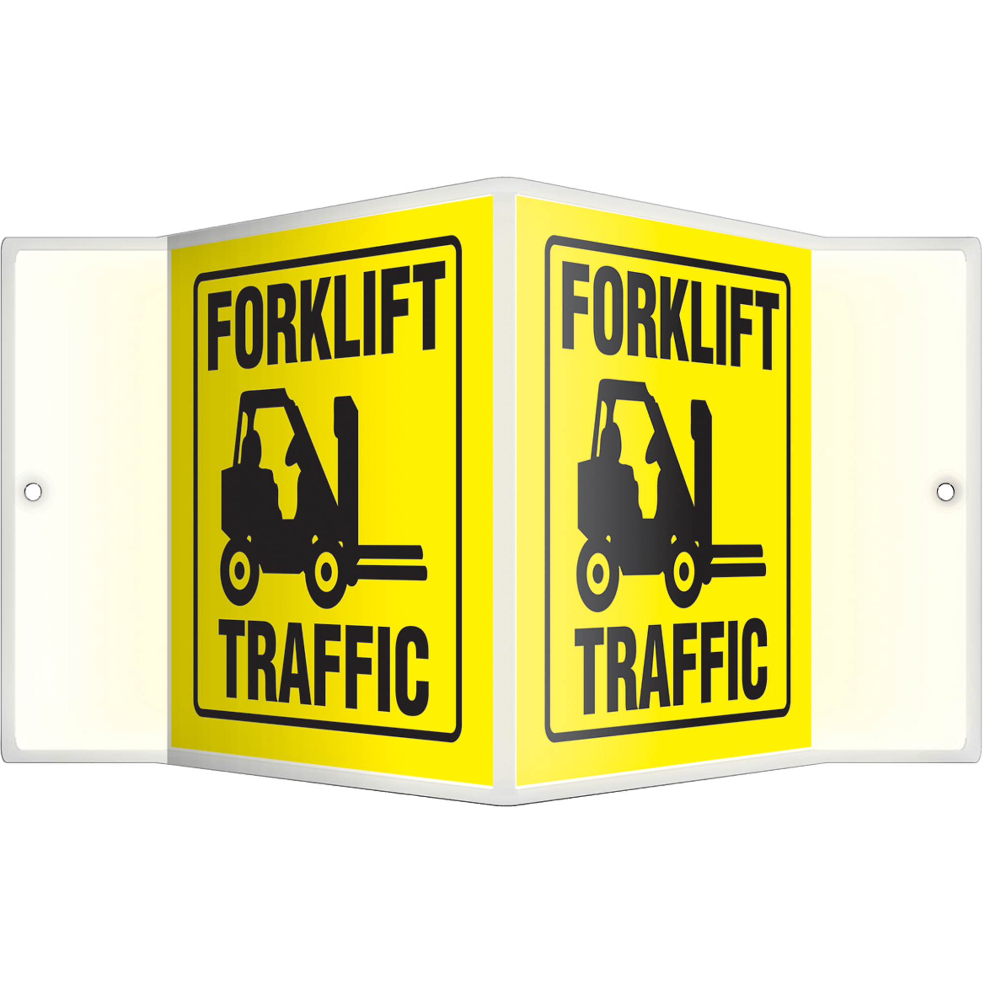Enseigne ProjectionMC « Forklift Traffic », 6" x 5", Plastique, Anglais avec pictogramme