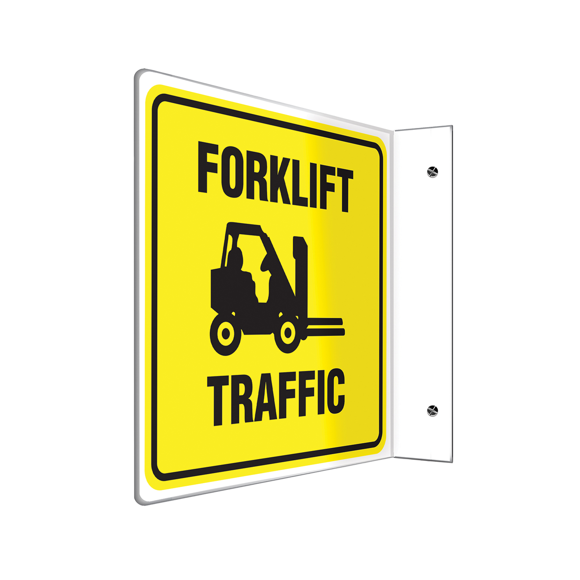 Enseigne ProjectionMC « Forklift Traffic », 8" x 8", Plastique, Anglais avec pictogramme
