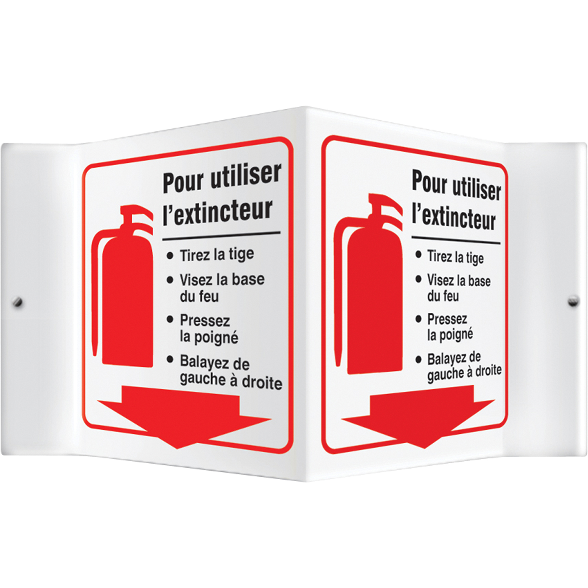 Enseigne ProjectionMC « Pour utiliser l'extincteur », 6" x 5", Plastique, Français avec pictogramme