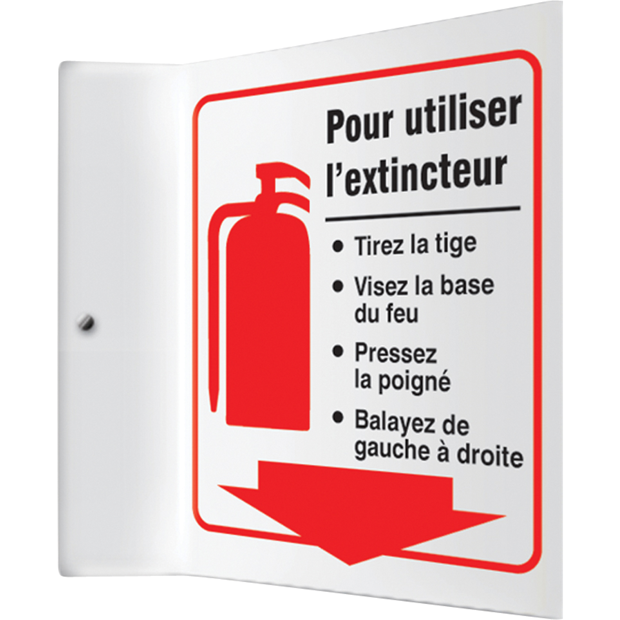 Enseigne ProjectionMC « Pour utiliser l'extincteur », 8" x 8", Plastique, Français avec pictogramme