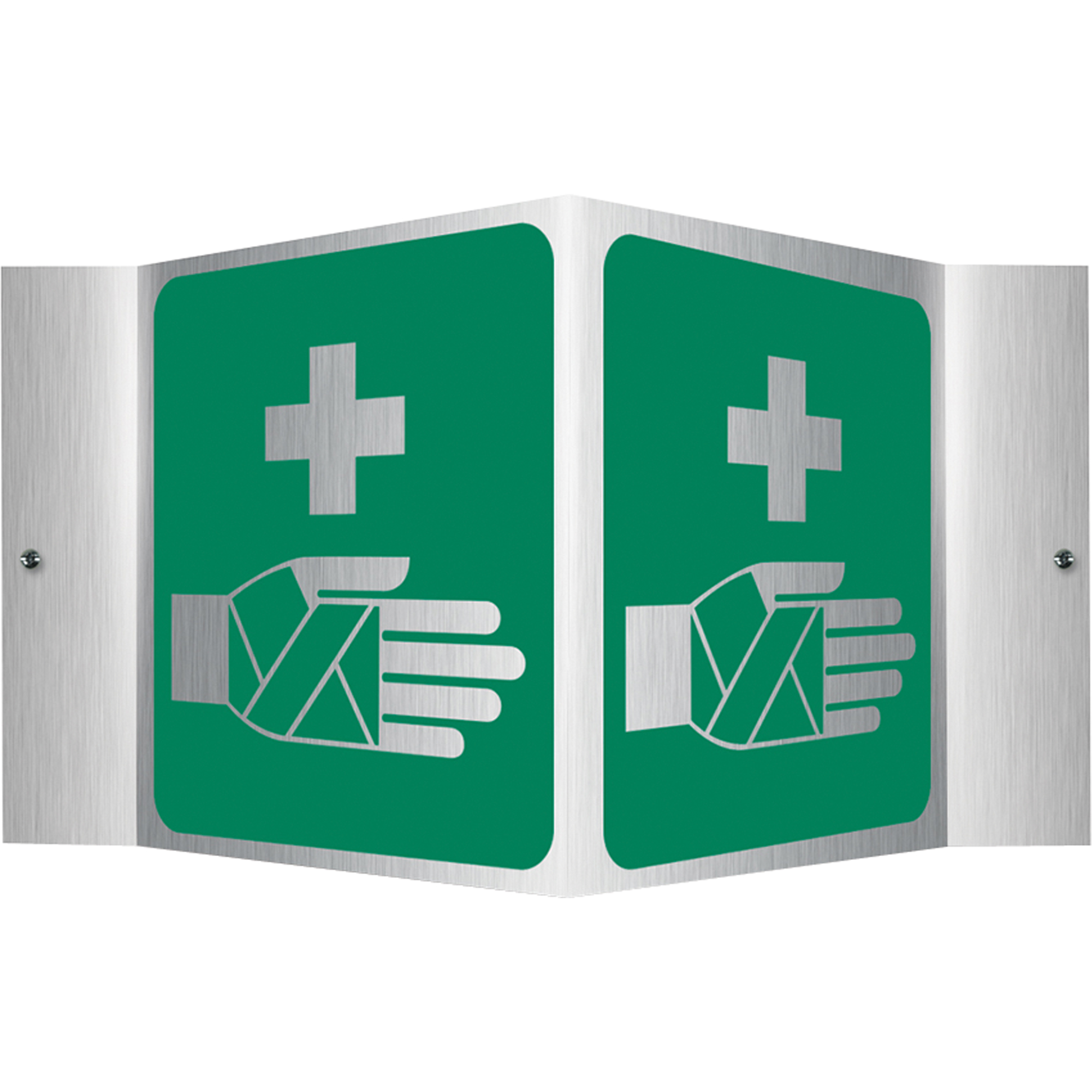 Enseigne ProjectionMC - premiers soins, 6" x 5", Aluminium, Pictogramme