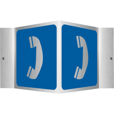 Enseigne ProjectionMC - téléphone, 6" x 5", Aluminium, Pictogramme