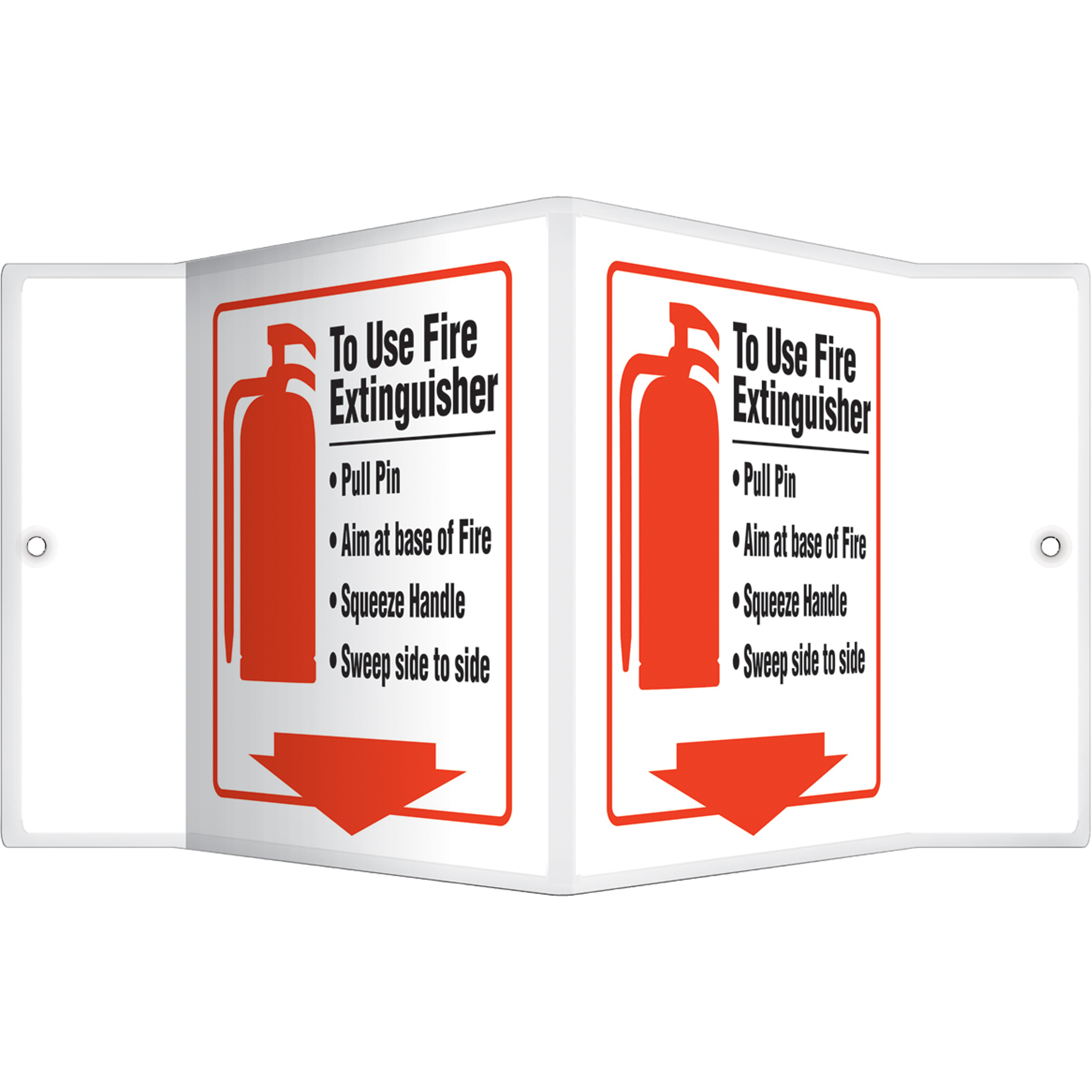 Enseigne ProjectionMC « To Use Fire Extinguisher », 6" x 5", Plastique, Anglais avec pictogramme