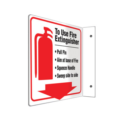 Enseigne ProjectionMC « To Use Fire Extinguisher », 8" x 8', Plastique, Anglais avec pictogramme