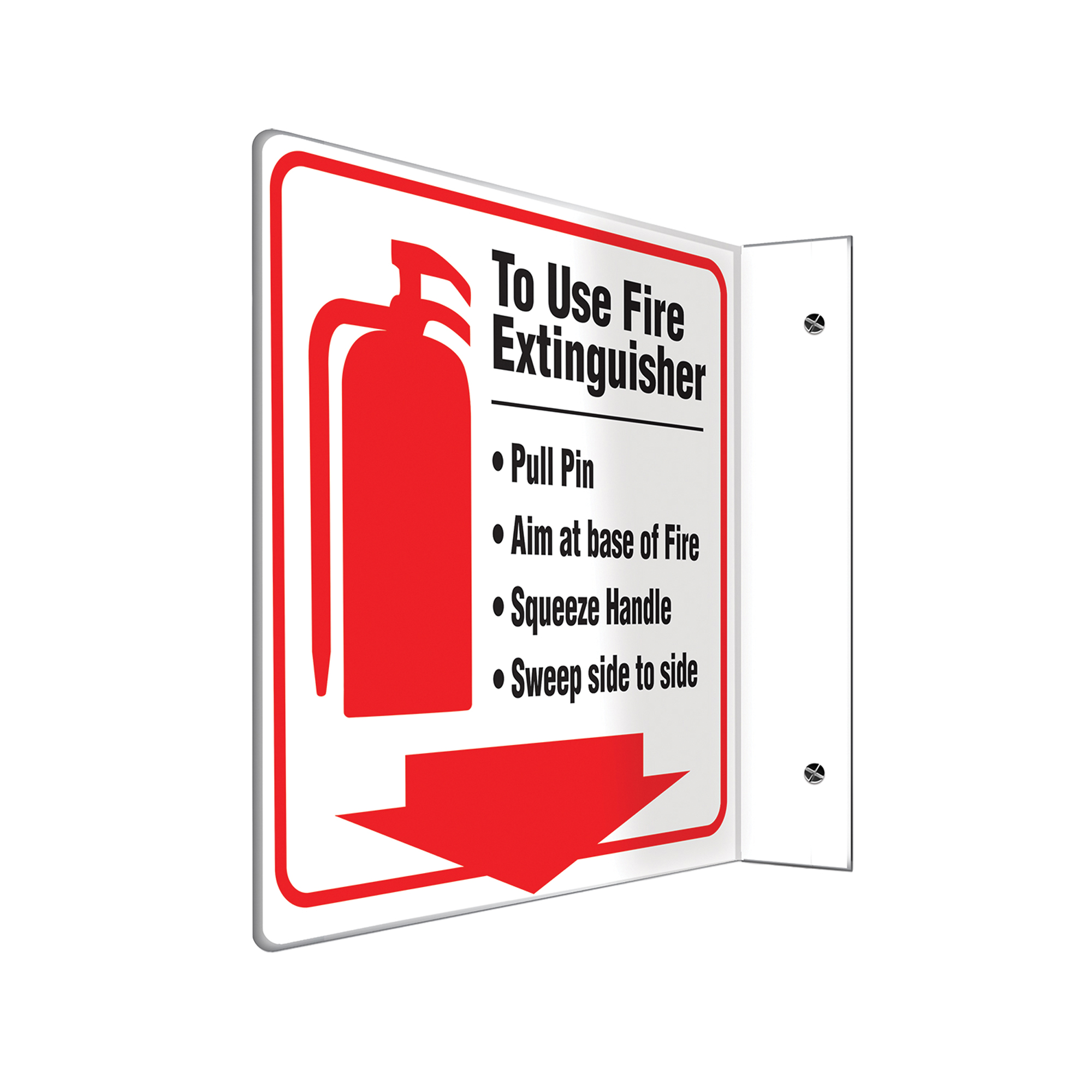 Enseigne ProjectionMC « To Use Fire Extinguisher », 8" x 8', Plastique, Anglais avec pictogramme