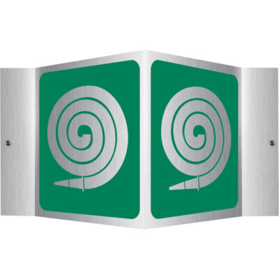 Enseigne ProjectionMC - tuyau d'incendie, 6" x 5", Aluminium, Pictogramme