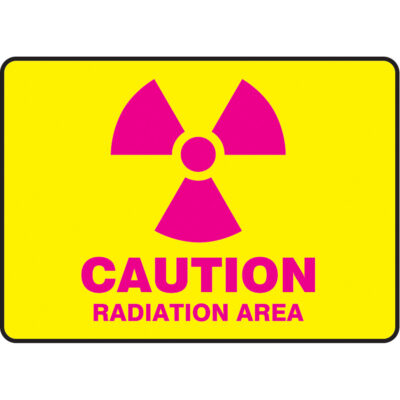 Enseigne « Radiation Area », 10" x 14", Aluminium, Anglais avec pictogramme
