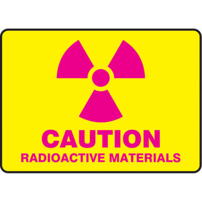 Enseigne « Radioactive Materials », 10" x 14", Aluminium, Anglais avec pictogramme