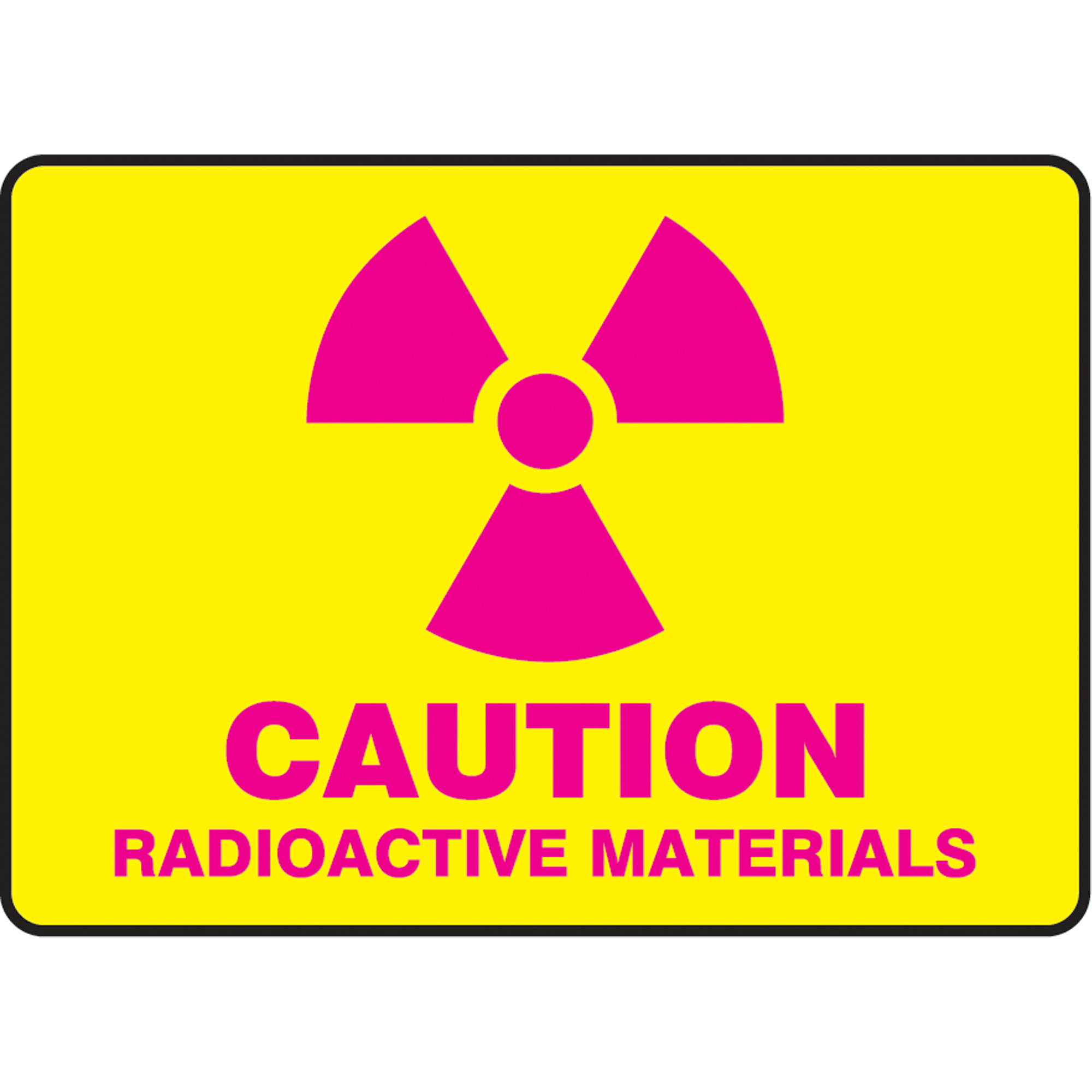 Enseigne « Radioactive Materials », 10" x 14", Aluminium, Anglais avec pictogramme