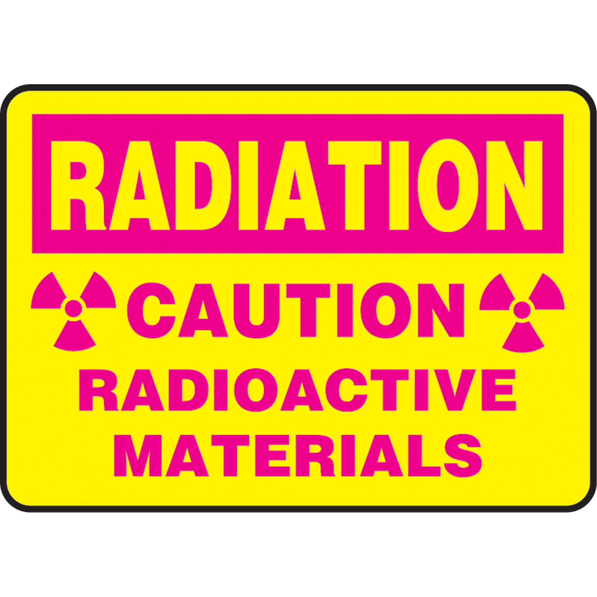Enseigne « Radioactive Materials », 10" x 14", Aluminium, Anglais avec pictogramme